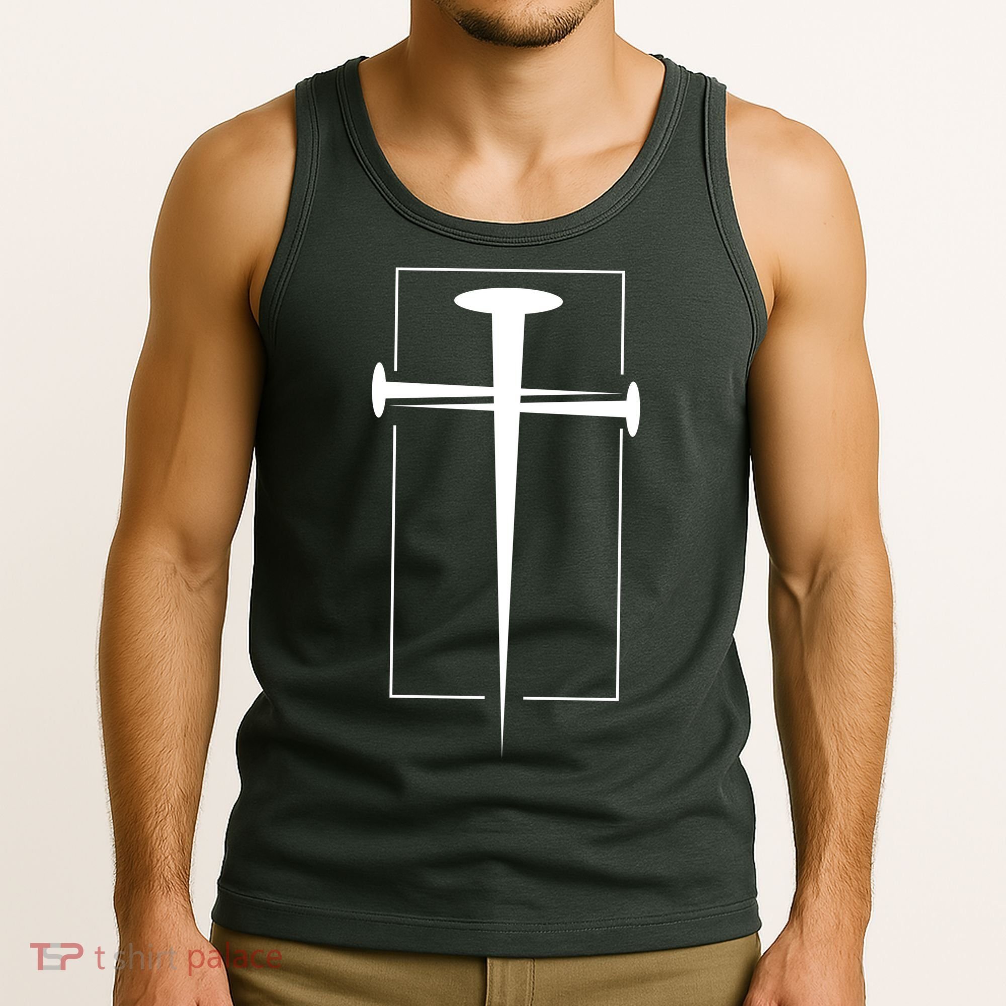 Nail Cross Christianity Tank Top