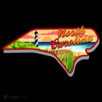 North Carolina Cartoon Illustration V-Neck T-Shirt thumb 3