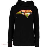 North Carolina Cartoon Illustration Womens Funnel Neck Pullover Hood thumb 0