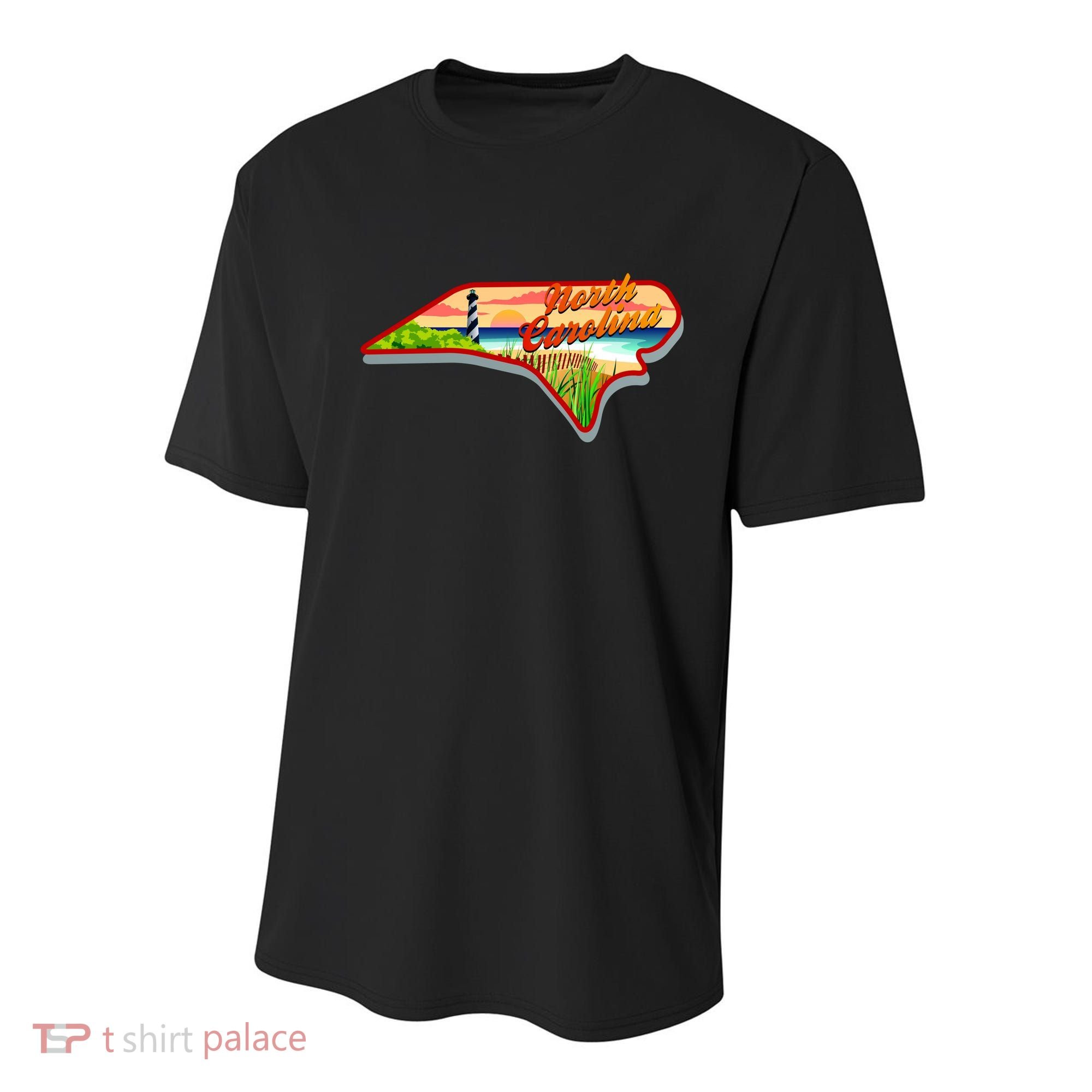 North Carolina Cartoon Illustration Youth Performance Sprint T-Shirt