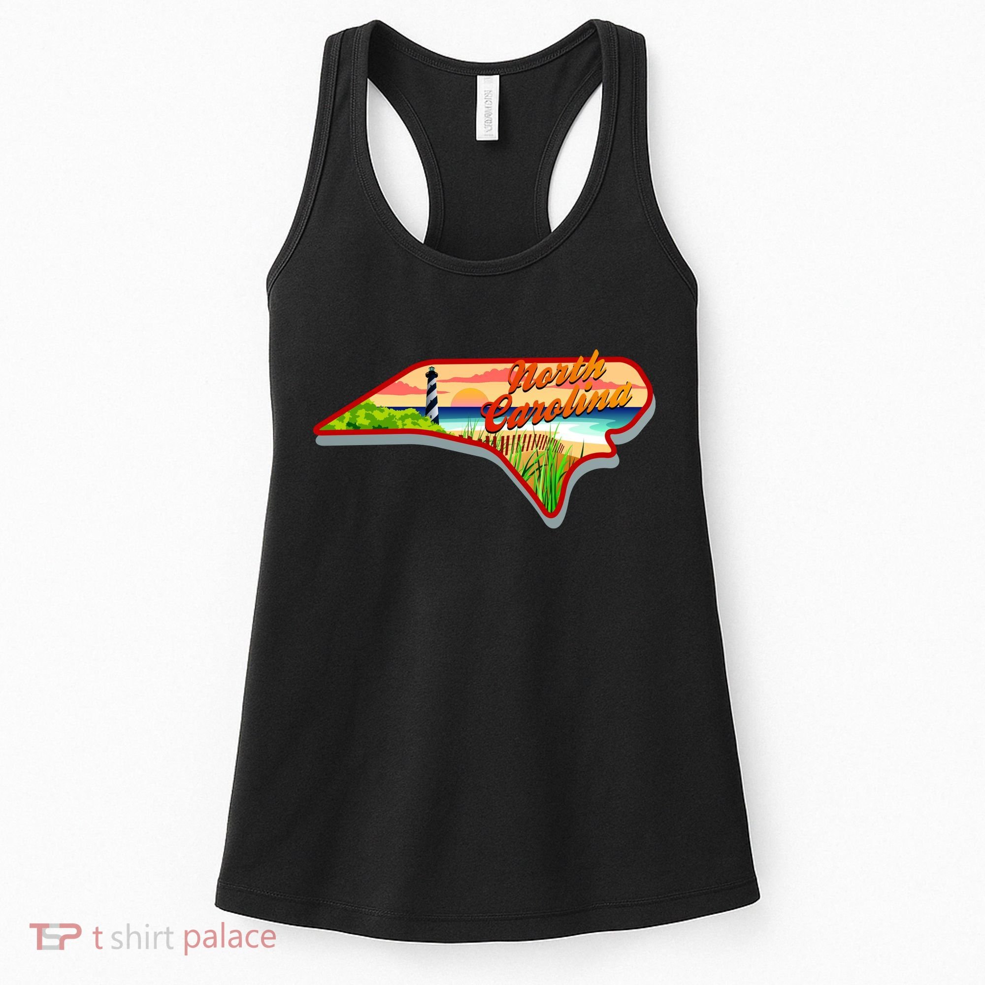 North Carolina Cartoon Illustration Women's Tank Top