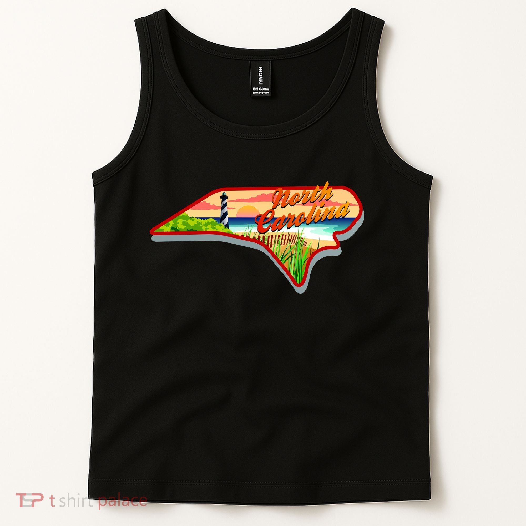 North Carolina Cartoon Illustration Tank Top
