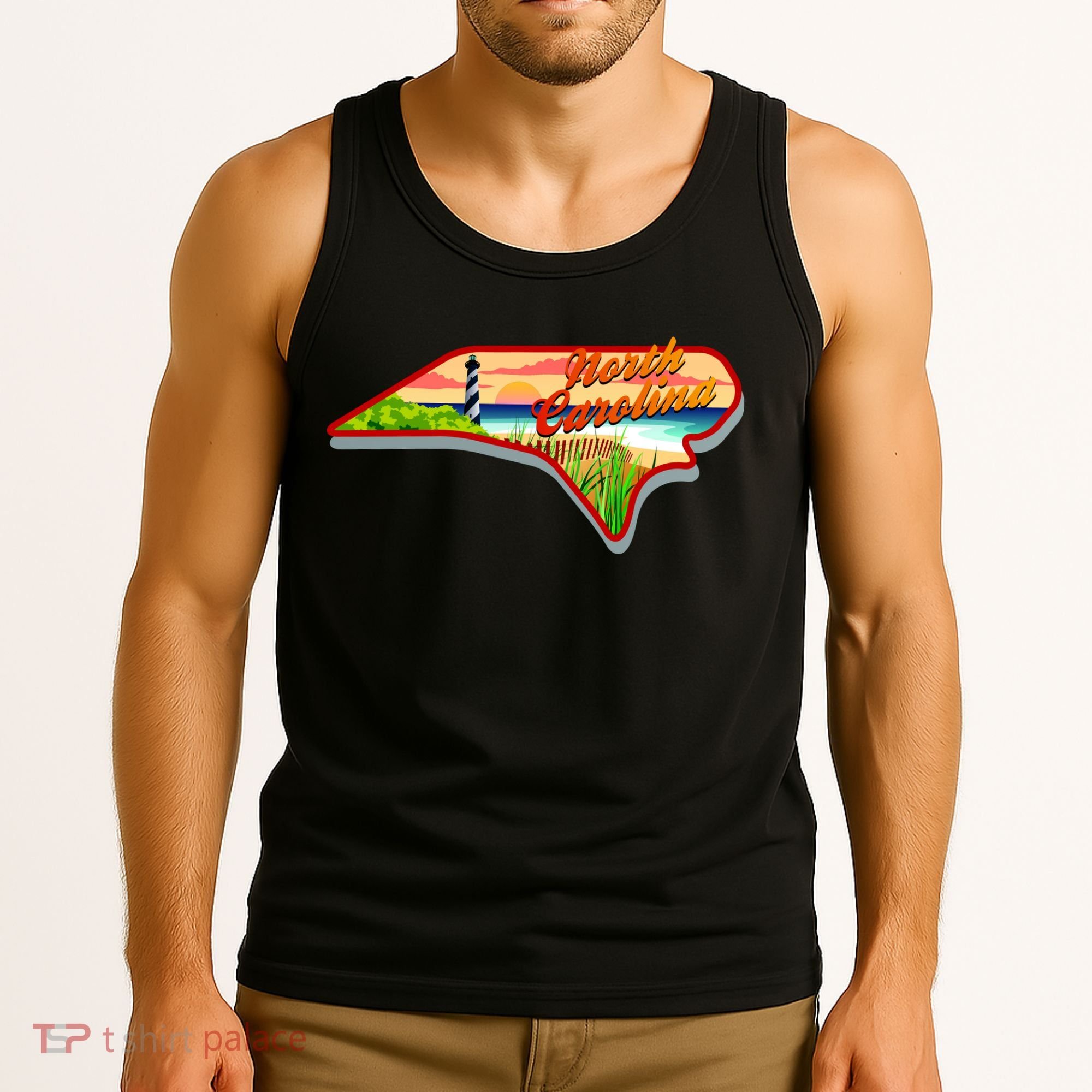 North Carolina Cartoon Illustration Tank Top
