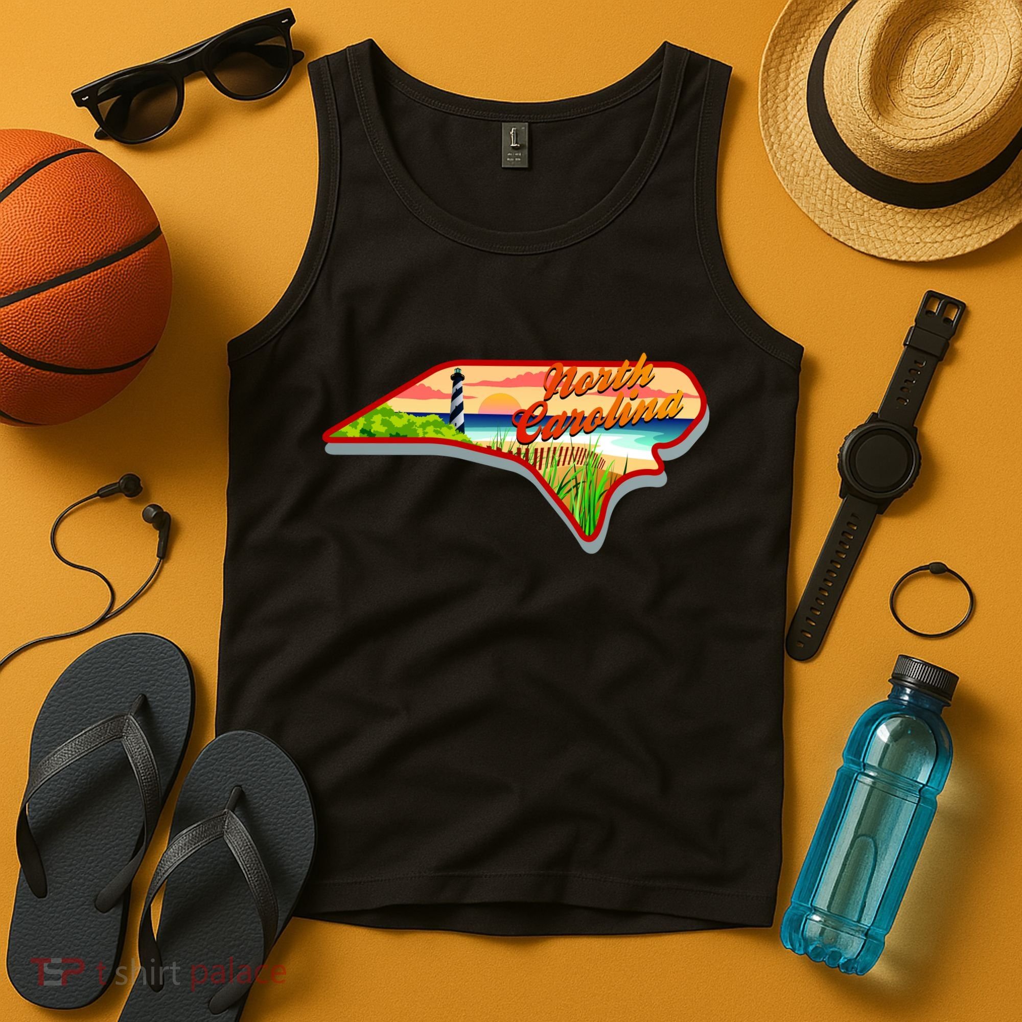 North Carolina Cartoon Illustration Tank Top