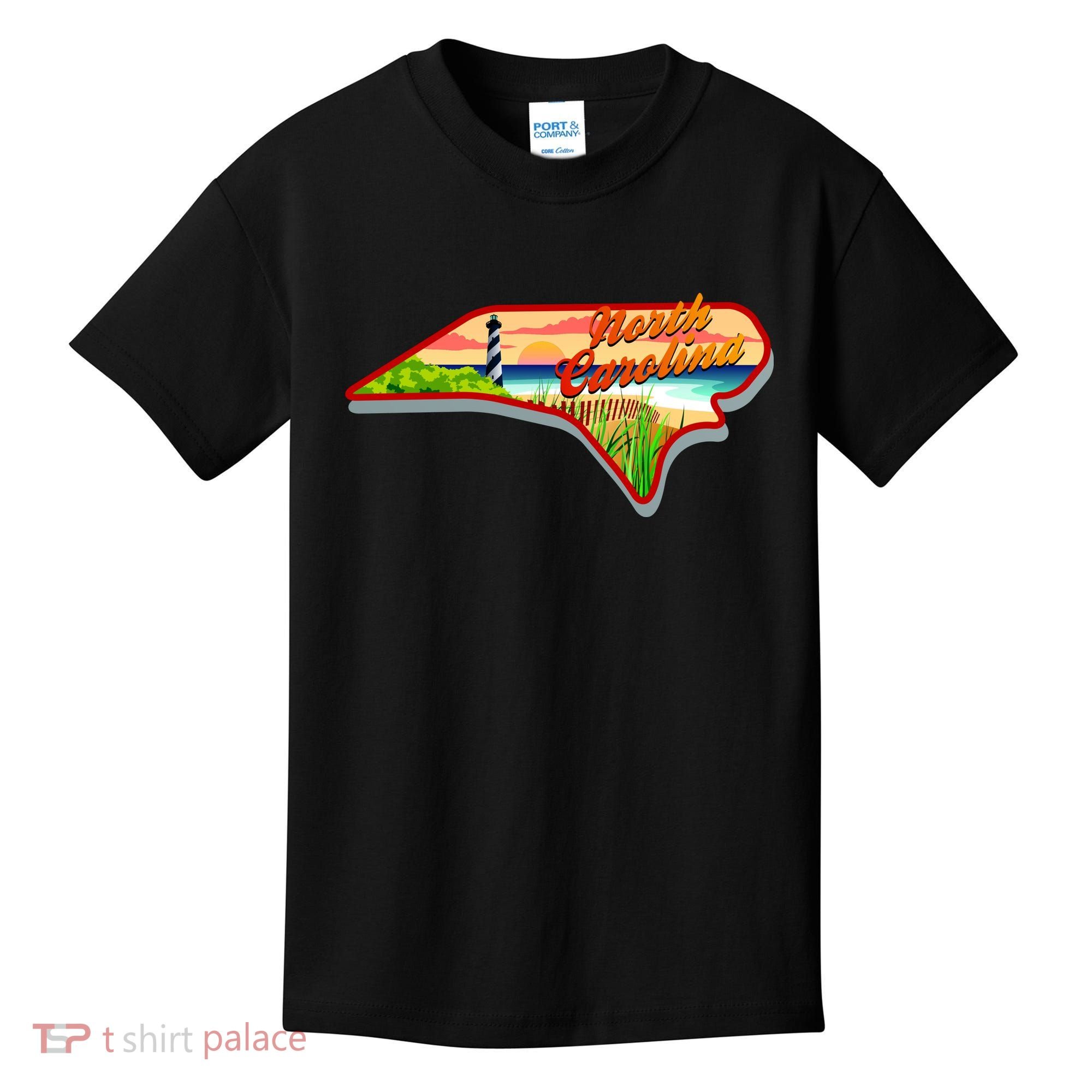 North Carolina Cartoon Illustration Kids T-Shirt
