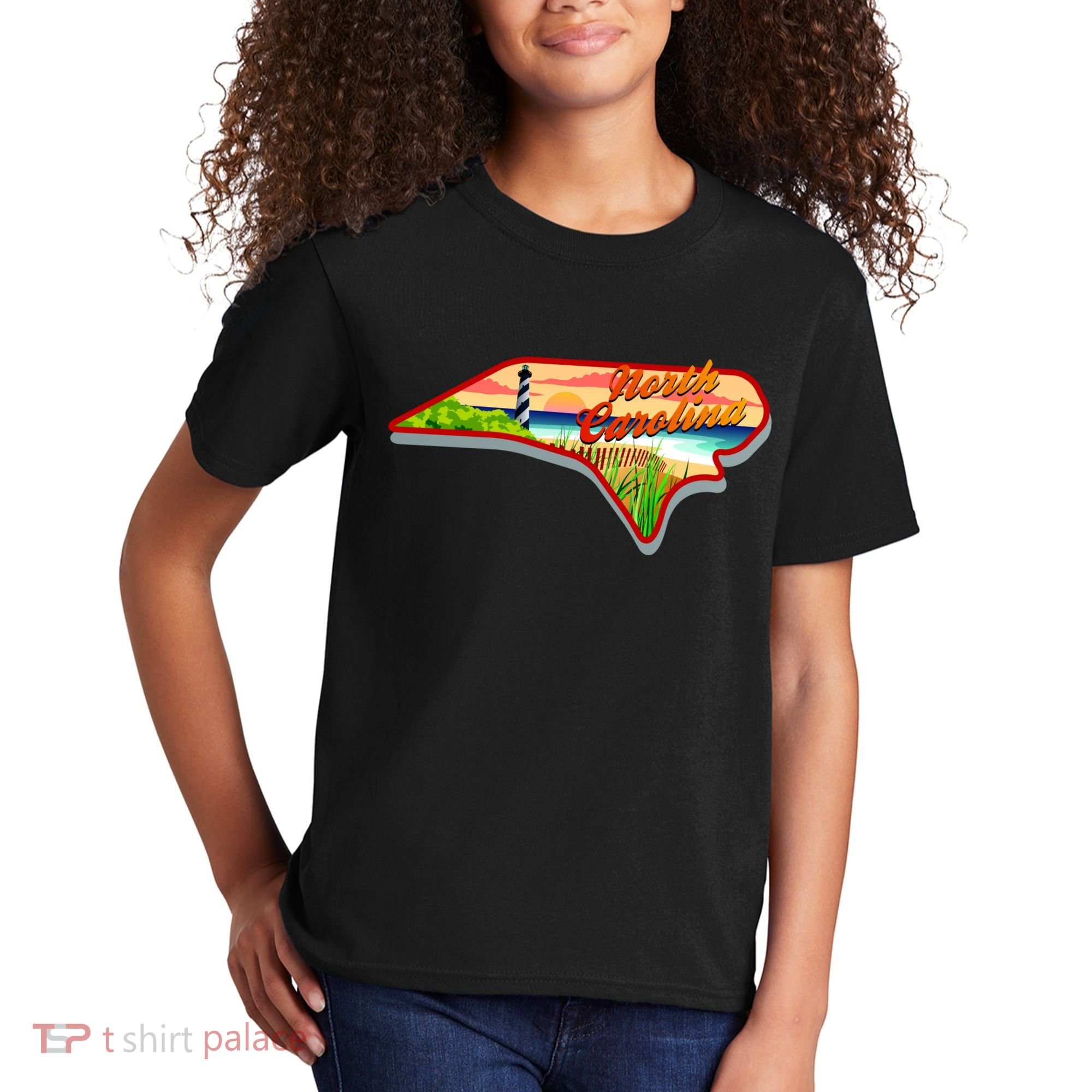 North Carolina Cartoon Illustration Kids T-Shirt