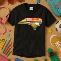 North Carolina Cartoon Illustration Kids T-Shirt thumb 3