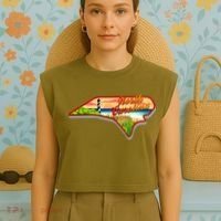 North Carolina Cartoon Illustration Garment-Dyed Women's Muscle Tee thumb 4