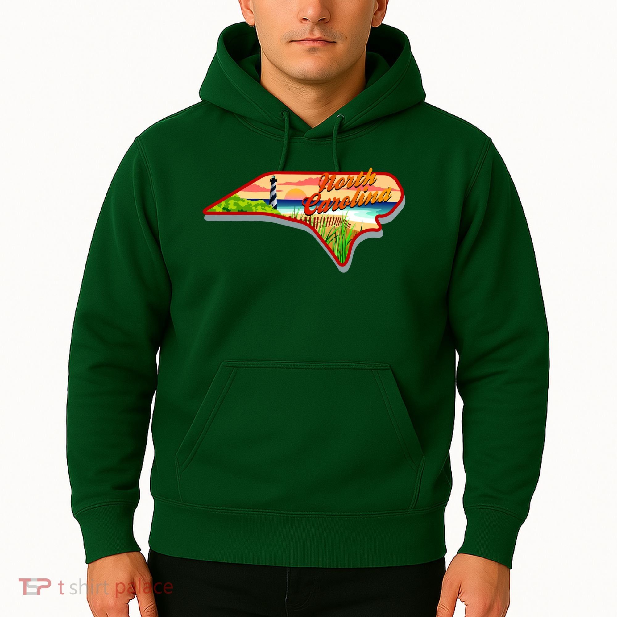 North Carolina Cartoon Illustration Hoodie