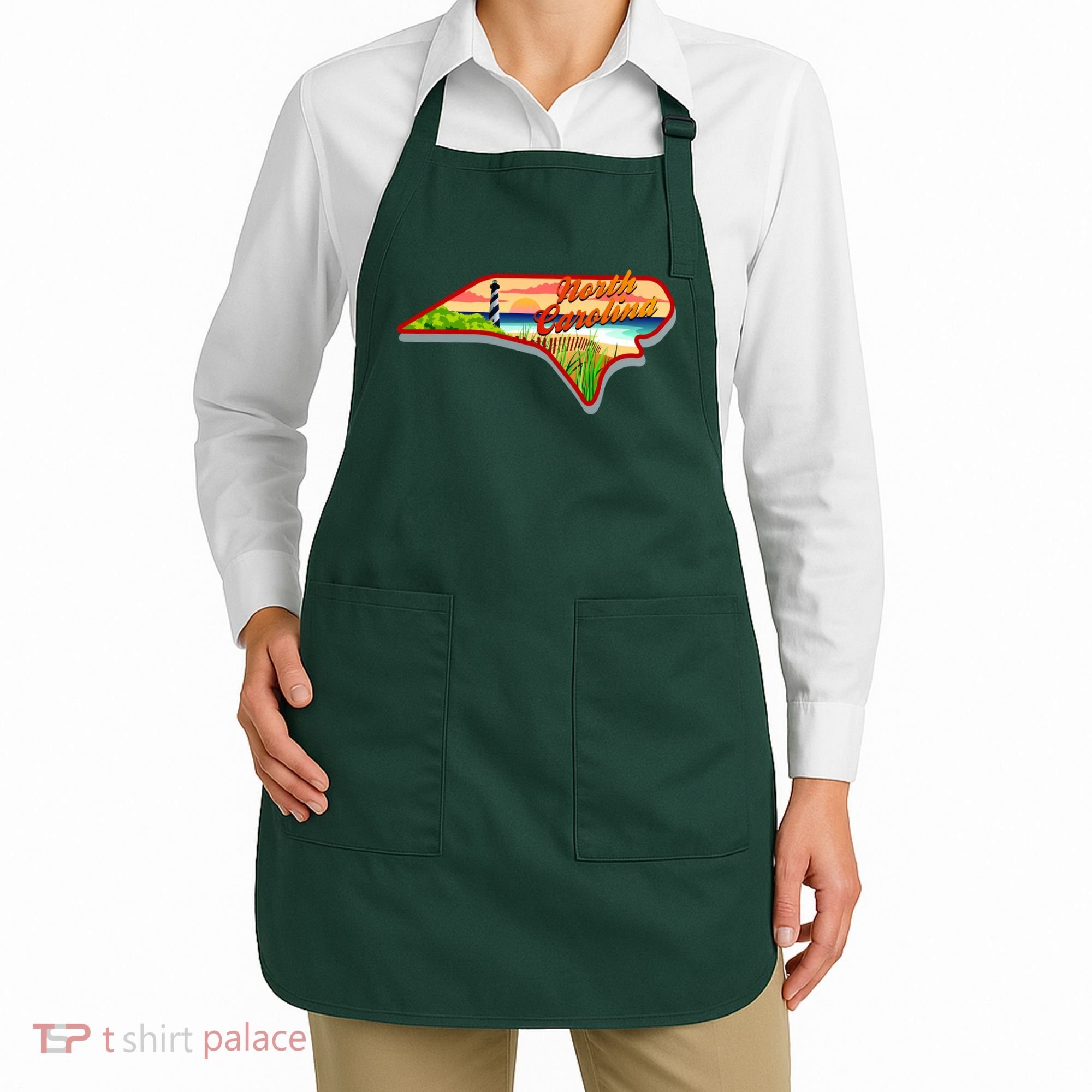 North Carolina Cartoon Illustration Apron