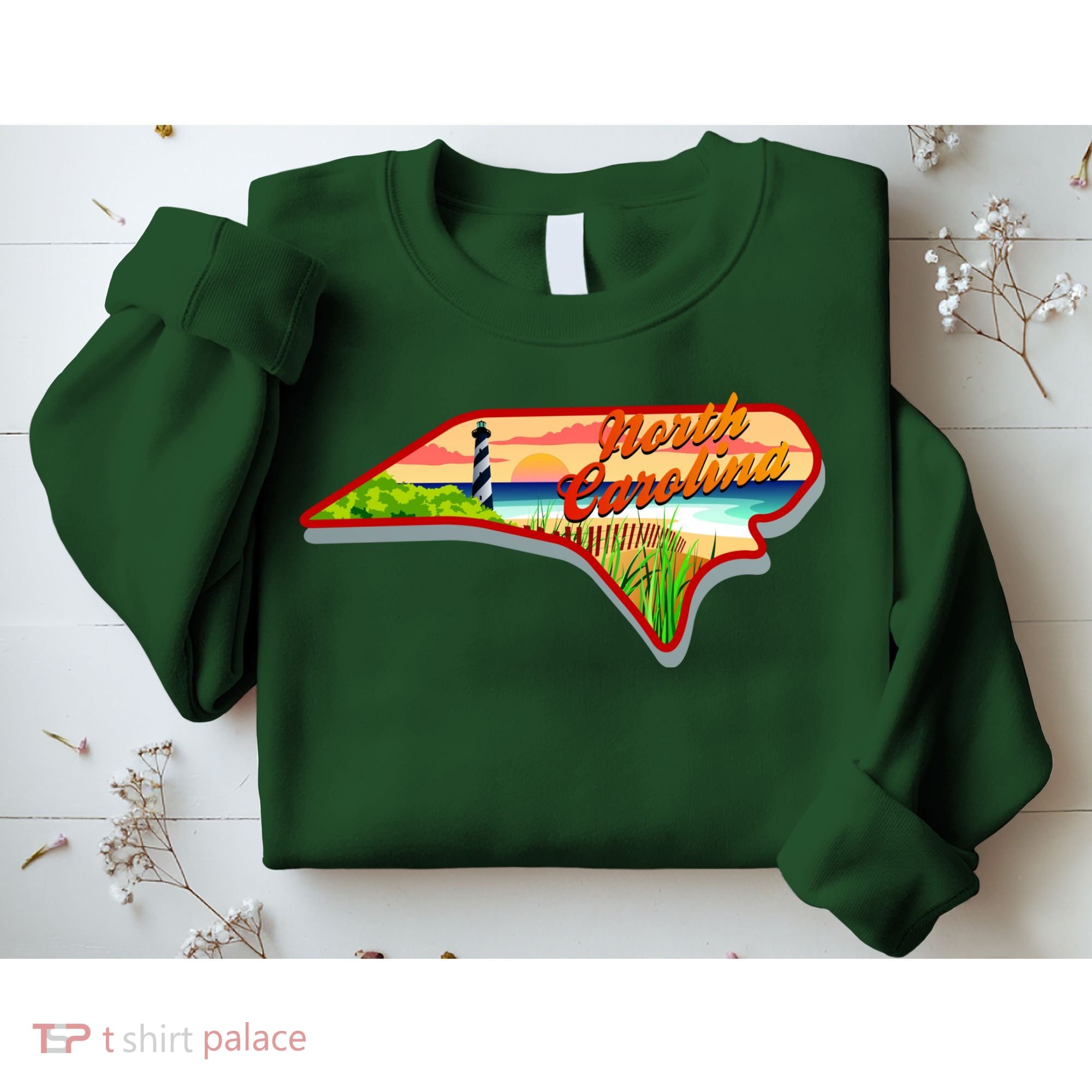North Carolina Cartoon Illustration Sweatshirt