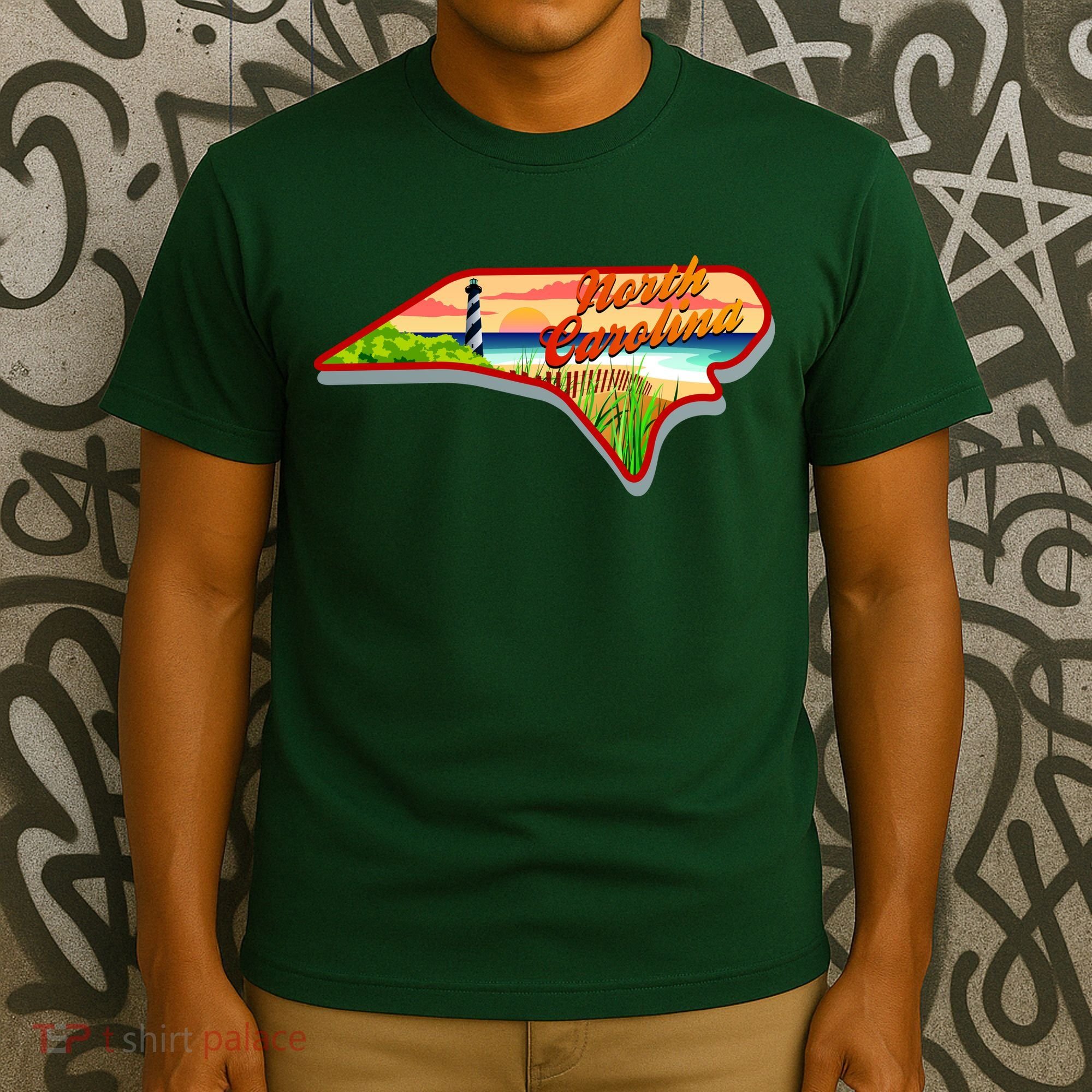 North Carolina Cartoon Illustration T-Shirt