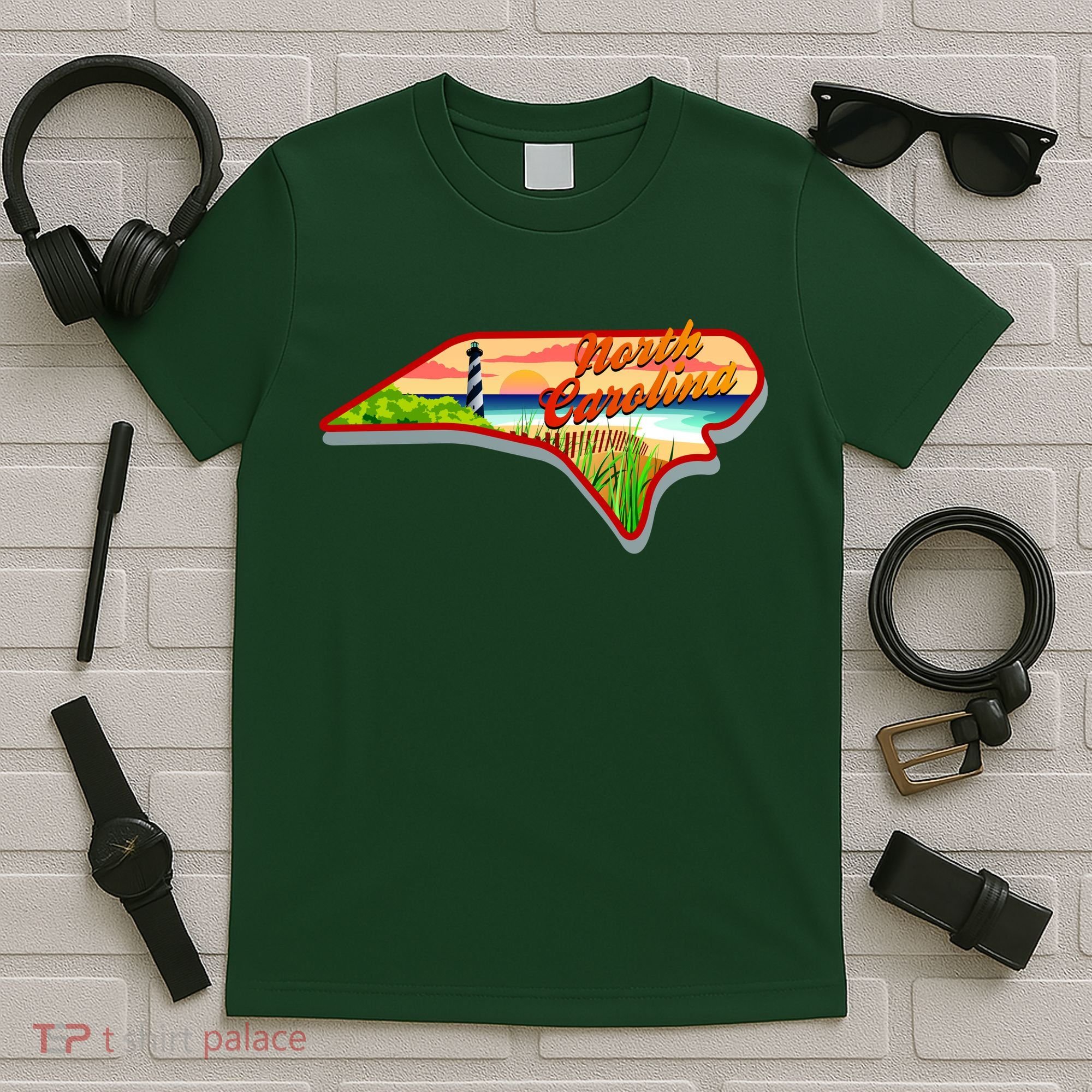 North Carolina Cartoon Illustration T-Shirt