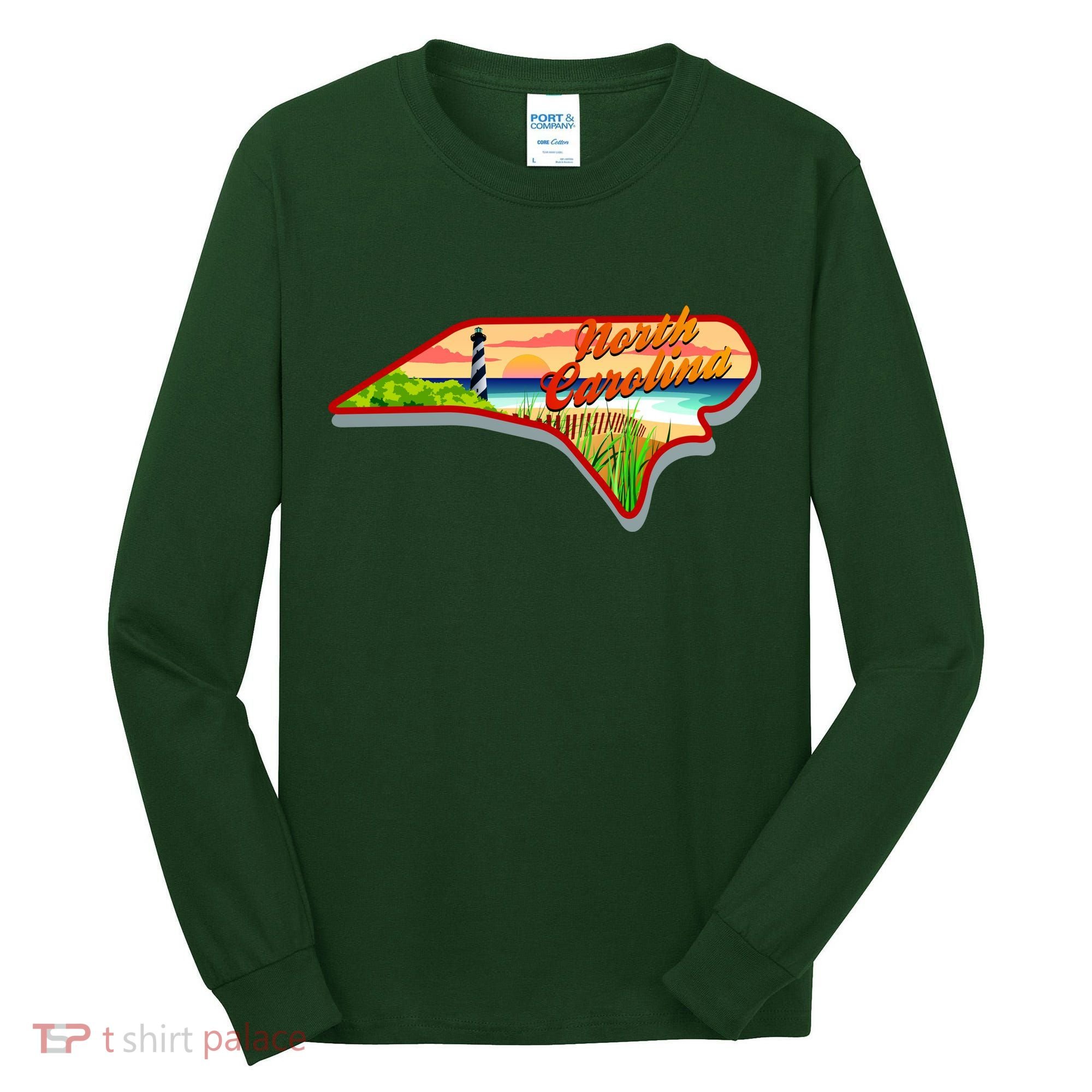 North Carolina Cartoon Illustration Tall Long Sleeve Shirt