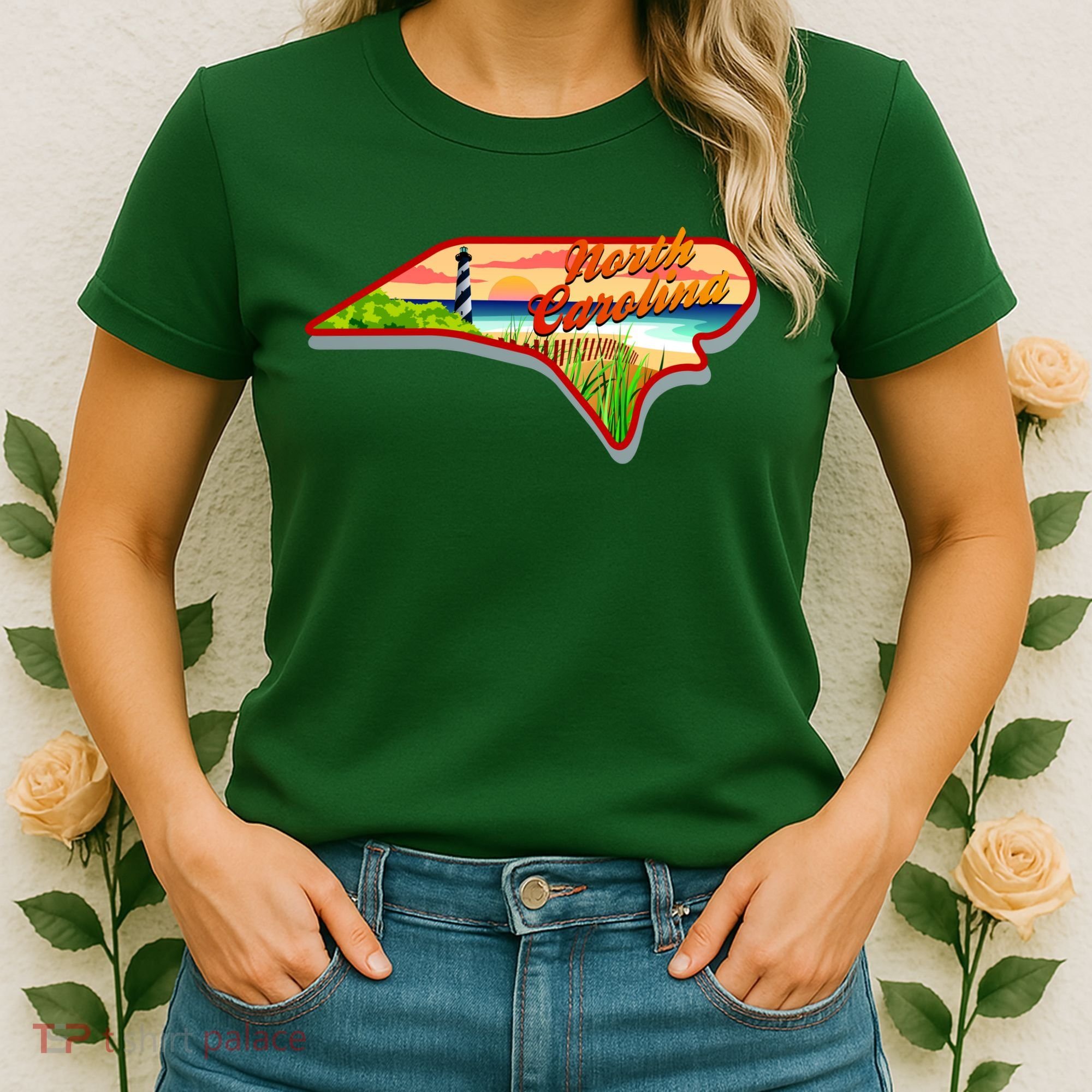 North Carolina Cartoon Illustration Women's T-Shirt