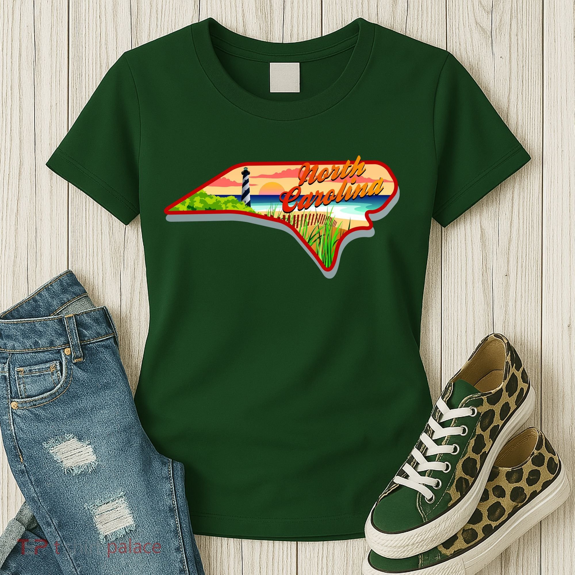 North Carolina Cartoon Illustration Women's T-Shirt