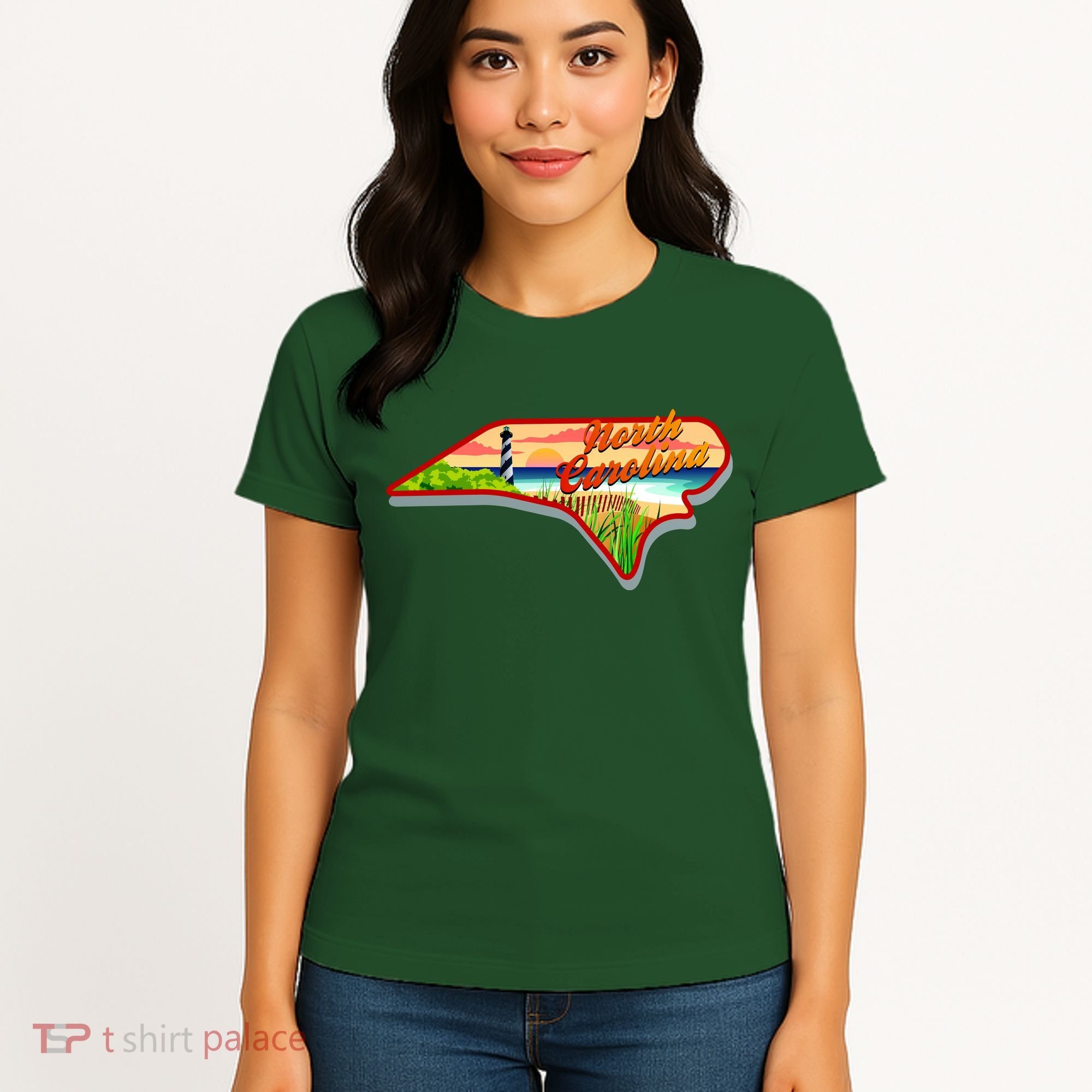 North Carolina Cartoon Illustration Women's T-Shirt