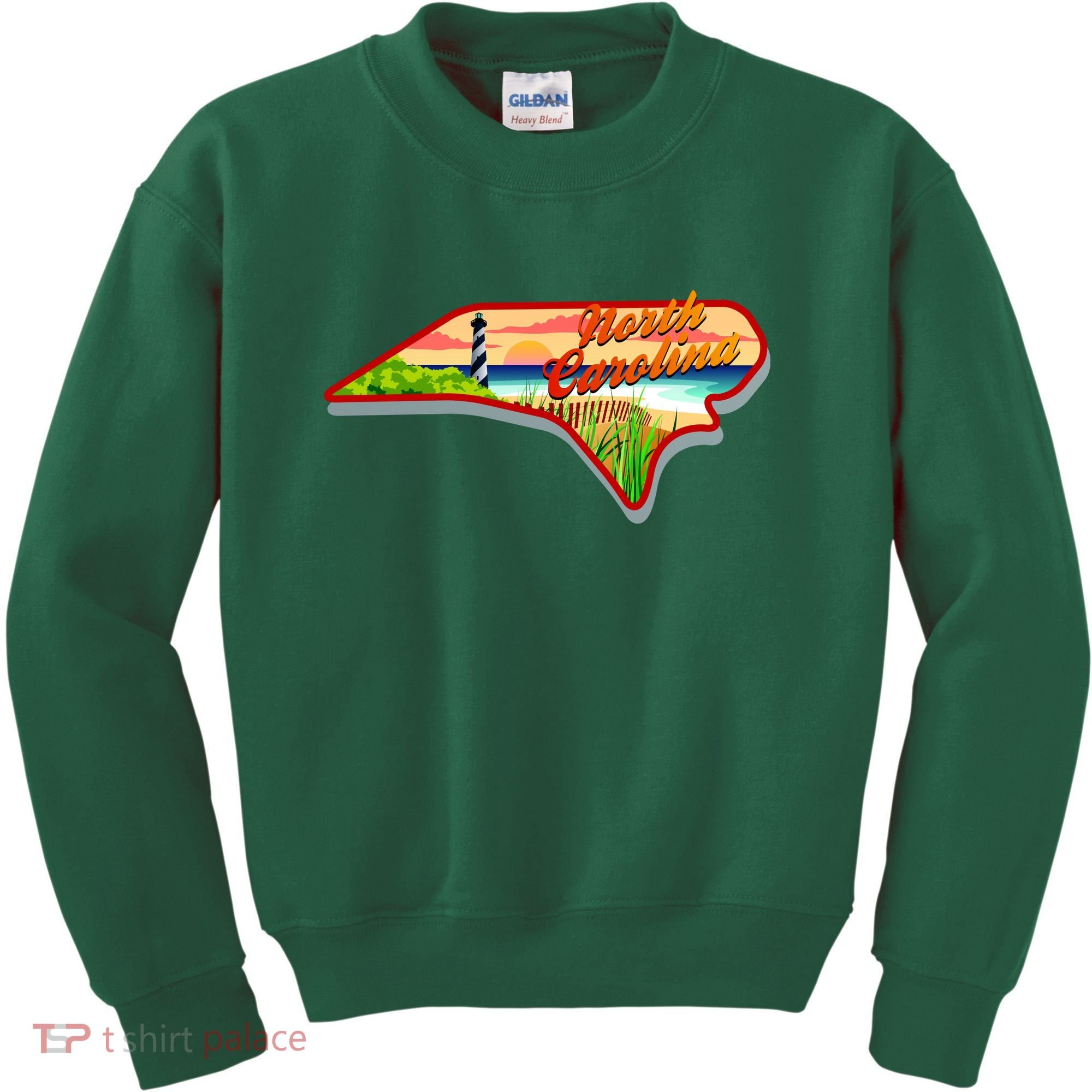 North Carolina Cartoon Illustration Kids Sweatshirt