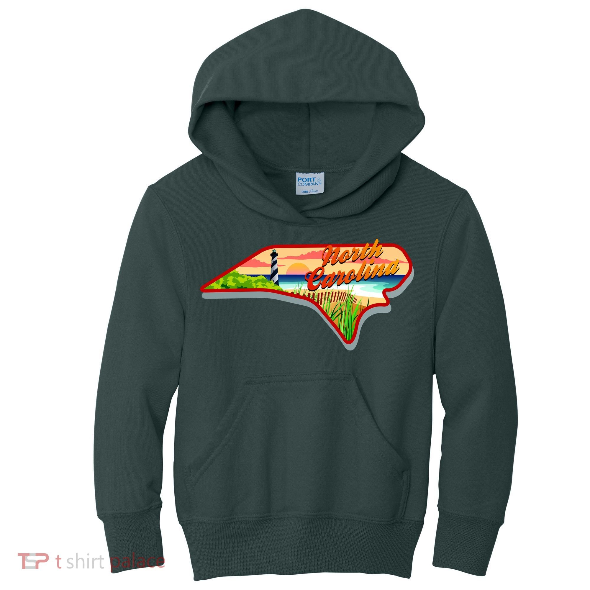 North Carolina Cartoon Illustration Kids Hoodie