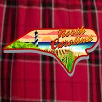 North Carolina Cartoon Illustration Women's Flannel Plaid Pajama Pants thumb 2