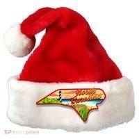 North Carolina Cartoon Illustration Santa Hat thumb 0
