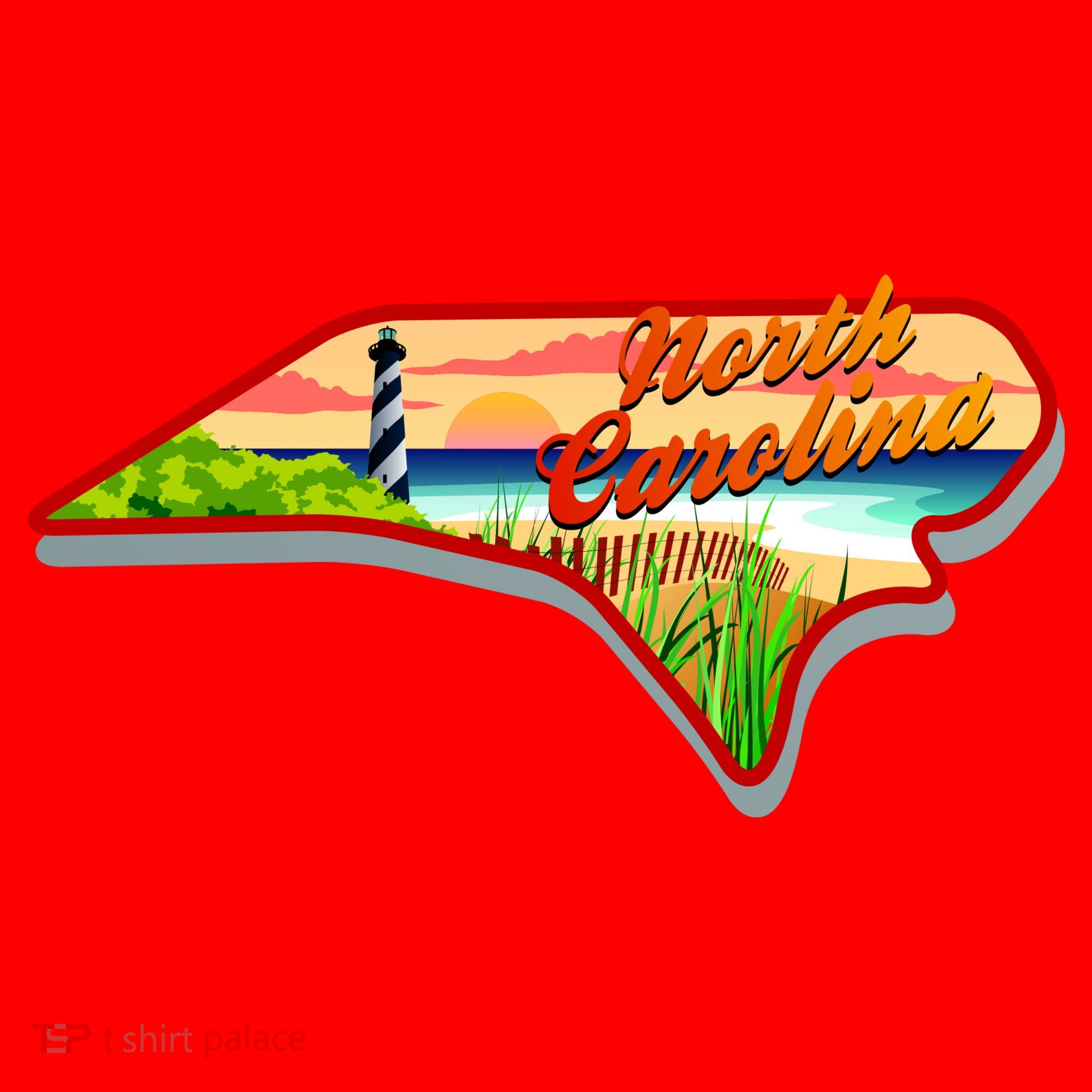 North Carolina Cartoon Illustration Santa Hat