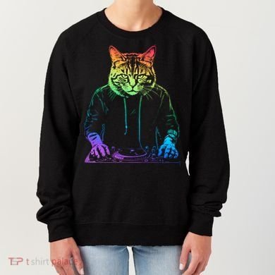 Neon Cat Dj Women's Sweatshirt