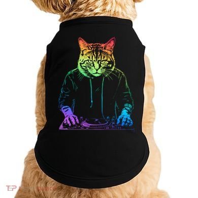 Neon Cat Dj Doggie Tank