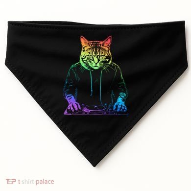 Neon Cat Dj USA-Made Doggie Bandana