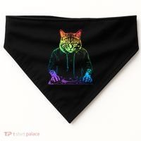 Neon Cat Dj USA-Made Doggie Bandana thumb 0