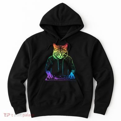 Neon Cat Dj Hoodie