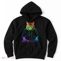 Neon Cat Dj Hoodie thumb 0