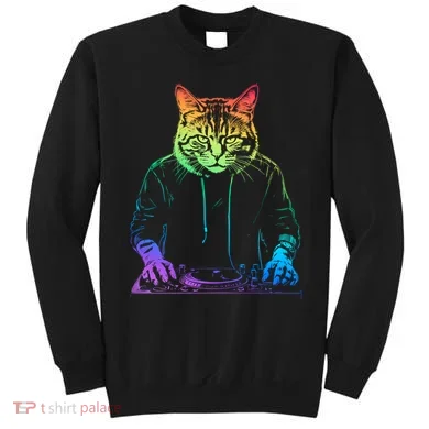 Neon Cat Dj Sweatshirt