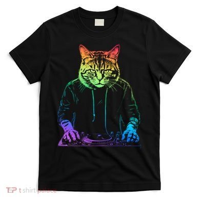 Neon Cat Dj T-Shirt