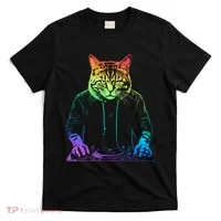 Neon Cat Dj T-Shirt thumb 0