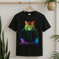Neon Cat Dj T-Shirt thumb 2