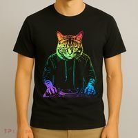 Neon Cat Dj T-Shirt thumb 3