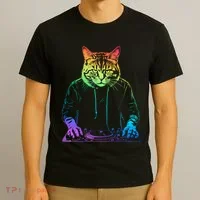 Neon Cat Dj T-Shirt thumb 3