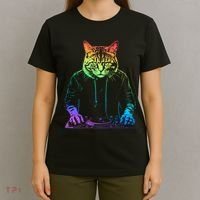Neon Cat Dj T-Shirt thumb 4