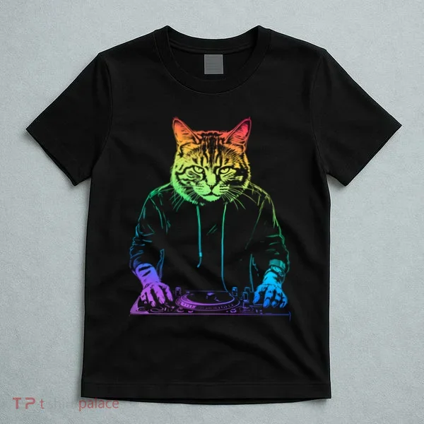 Neon Cat Dj T-Shirt
