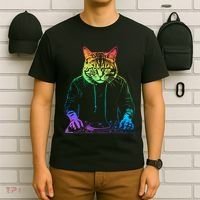 Neon Cat Dj T-Shirt thumb 6