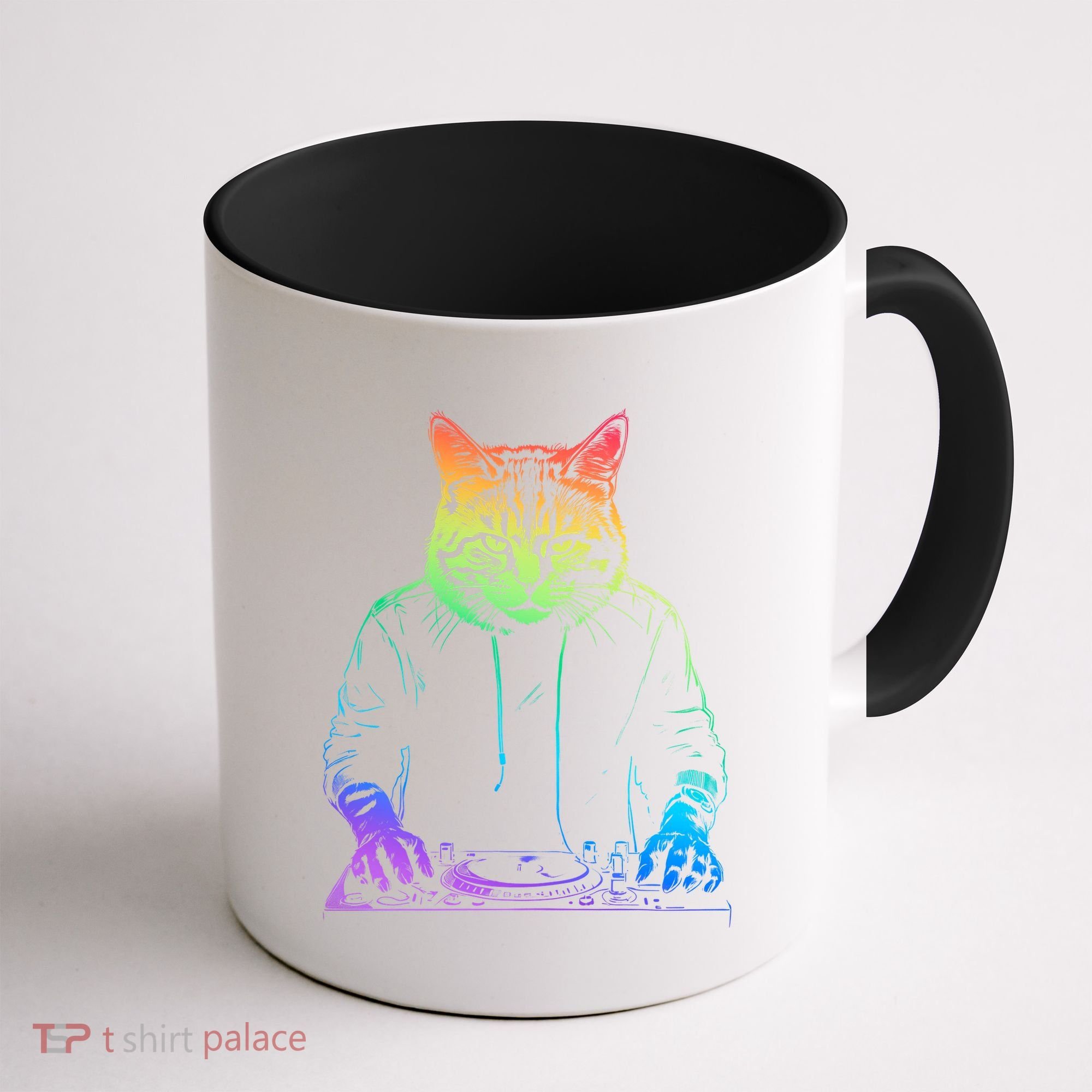 Neon Cat Dj Coffee Mug