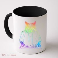 Neon Cat Dj Coffee Mug thumb 0