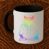 Neon Cat Dj Coffee Mug thumb 2