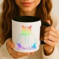 Neon Cat Dj Coffee Mug thumb 3
