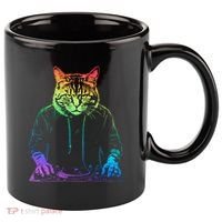 Neon Cat Dj 11oz C Handle Ceramic Mug thumb 0