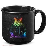 Neon Cat Dj 15oz Campfire Ceramic Mug thumb 0