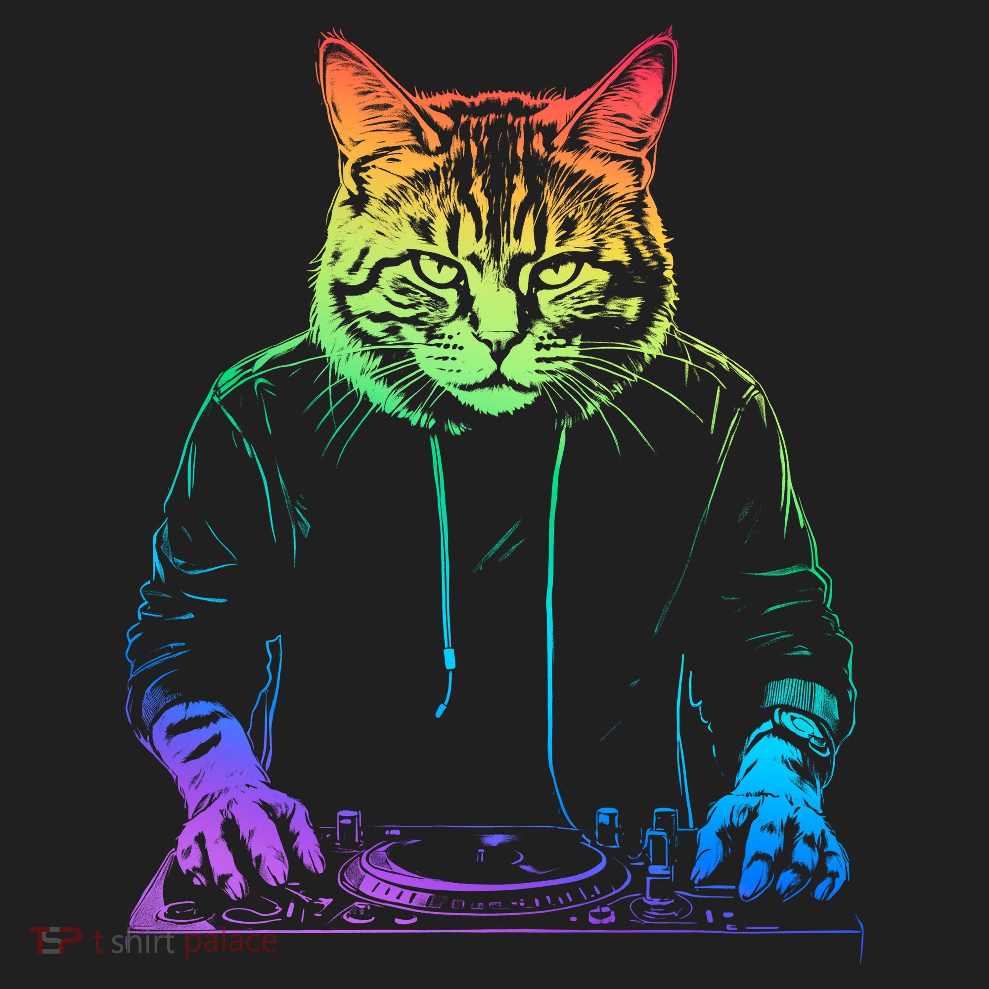Neon Cat Dj Beanie