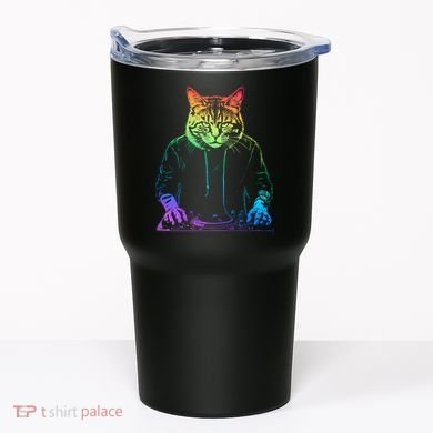 Neon Cat Dj Tumbler