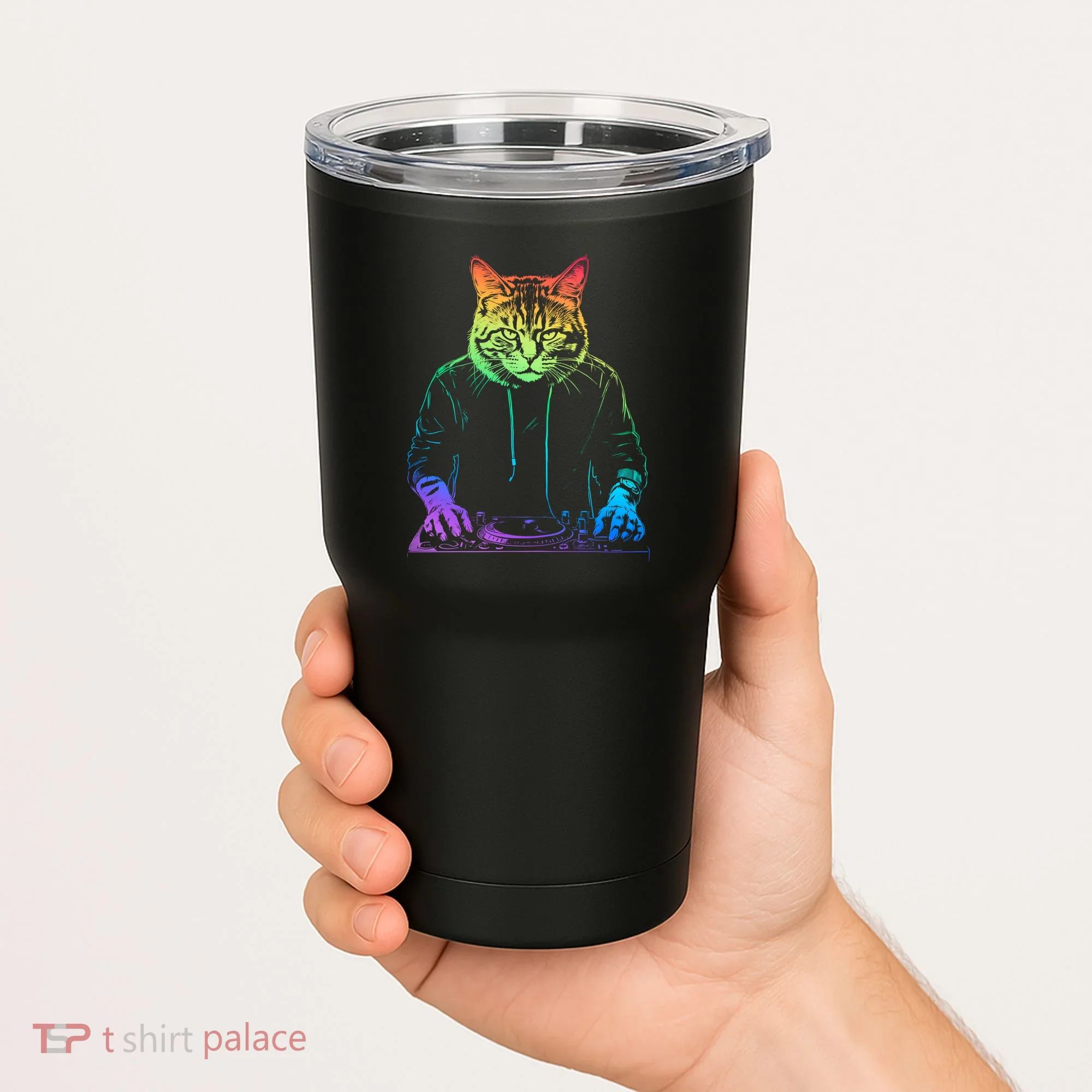 Neon Cat Dj Tumbler